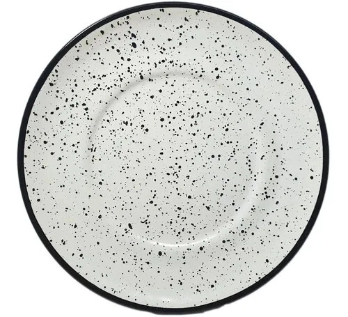 PLATO PLAYO 26 CM CRAFT BLANCO CON NEGRO ENLOZADO