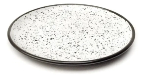 PLATO PLAYO 26 CM CRAFT BLANCO CON NEGRO ENLOZADO