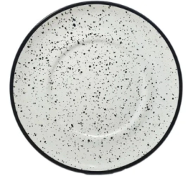 PLATO PLAYO 26 CM CRAFT BLANCO CON NEGRO ENLOZADO