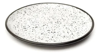 PLATO PLAYO 26 CM CRAFT BLANCO CON NEGRO ENLOZADO