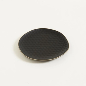 PLATO PLAYO 27 CM BLACK PANAL NEGRO CON BORDE MARRON SATINADO