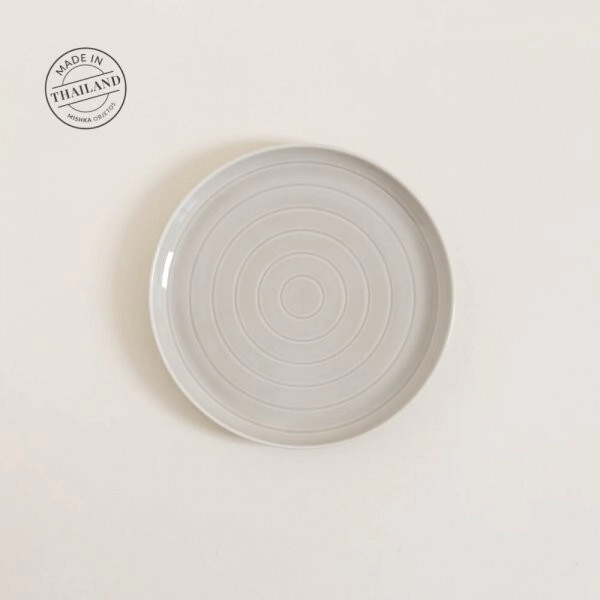 PLATO POSTRE 21 CM BEAT GRIS PORCELANA