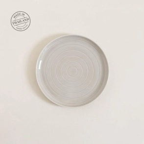 PLATO POSTRE 21 CM BEAT GRIS PORCELANA