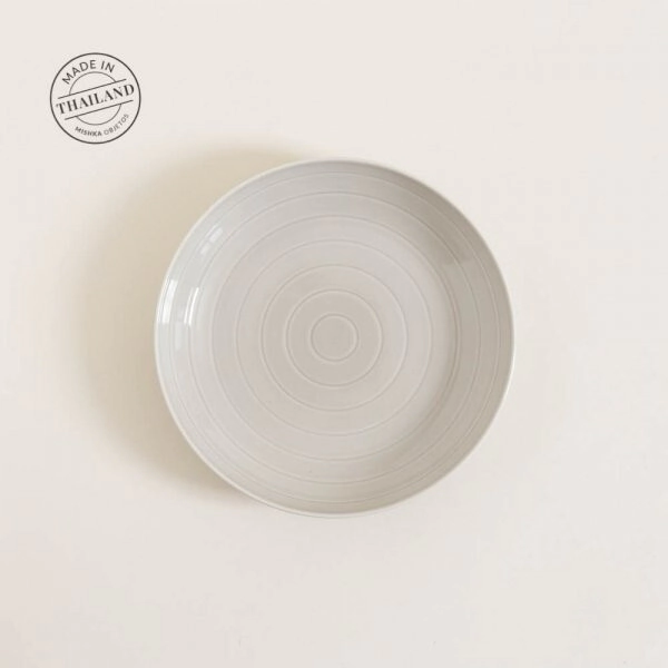 PLATO HONDO 23 CM BEAT GRIS PORCELANA