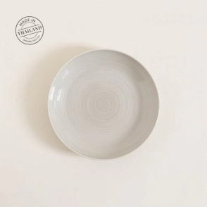 PLATO HONDO 23 CM BEAT GRIS PORCELANA