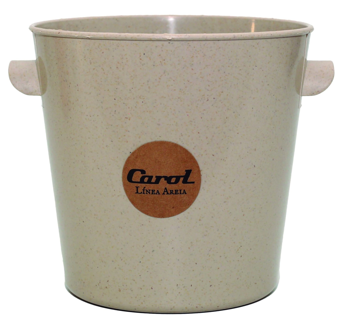 BALDE DE HIELO 15 CM PLASTICO BEIGE AREIA CAROL