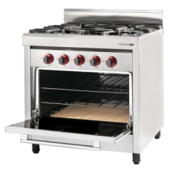 COCINA 4 HORNALLAS 82 CM 700 INDUSTRIAL REJAS FUNDICION GAS NATURAL SOL REAL