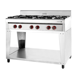 ANAFE 6 HORNALLAS 123 CM 700 INDUSTRIAL REJAS FUNDICION GAS NATURAL SOL REAL