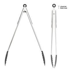 PINZA PARRILLERA 40 CM CON GRIP ACERO INOXIDABLE