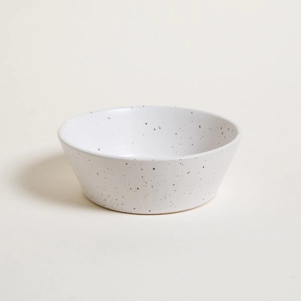 BOWL 16 CM GRANITO BLANCO CON NEGRO