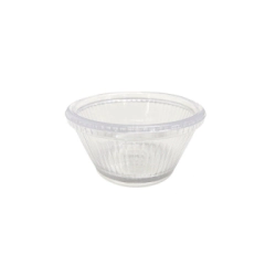 CAZUELA 7 X 4 CM CONICA RAYADA CON BORDE CRYSTAL