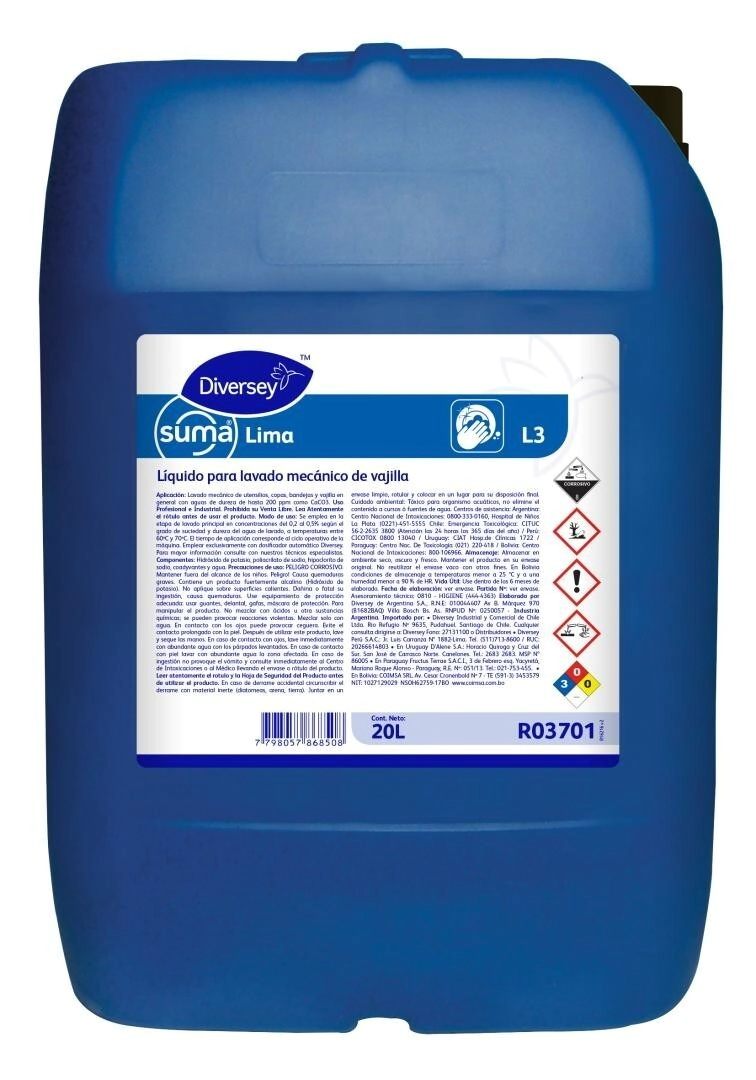 DETERGENTE PARA LAVAVAJILLA SUMA LIMA BIDON X 20 L