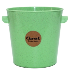 BALDE DE HIELO 15 CM PLASTICO VERDE AREIA CAROL