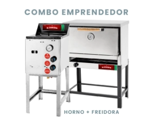 COMBO EMPRENDEDOR HORNO Y FREIDORA EL GAUCHITO GAS NATURAL SOL REAL