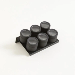 ESPECIERO POR 6 CON RACK DE METAL NEGRO IMANTADOS