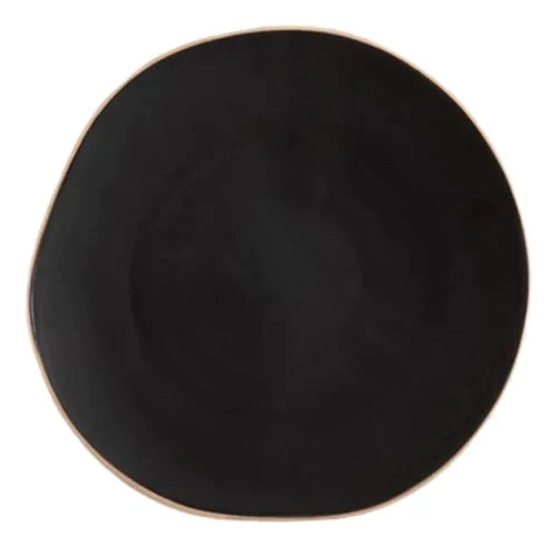 PLATO PLAYO 27 CM MONASTIR NEGRO CON BORDE NATURAL
