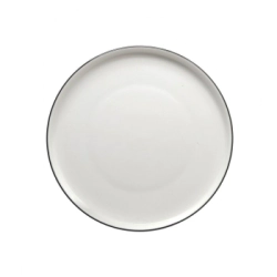PLATO PLAYO 26 CM BLANCO CON BORDE NEGRO PORCELANA SAKURA