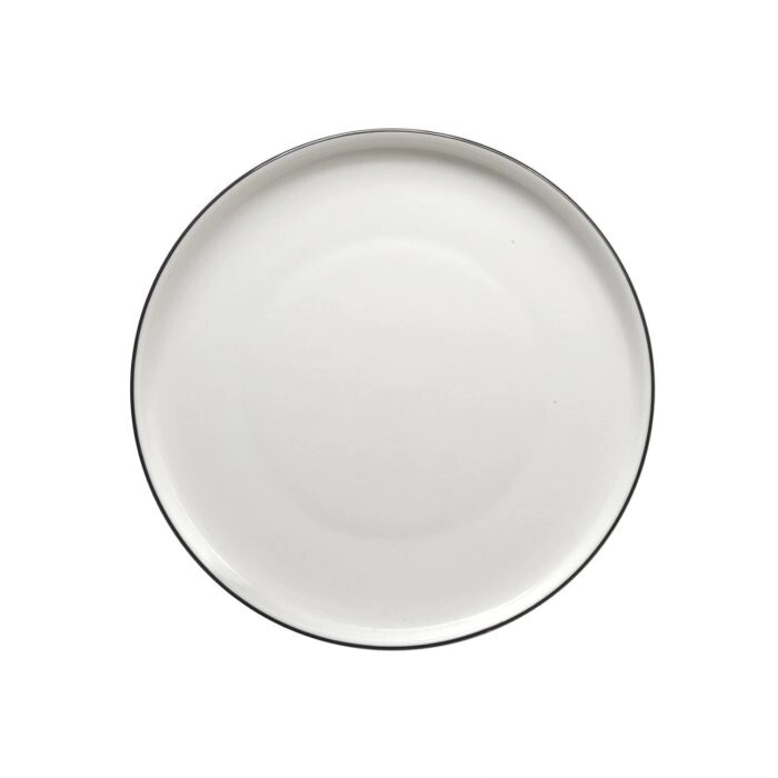 PLATO POSTRE 20 CM BLANCO CON BORDE NEGRO PORCELANA SAKURA