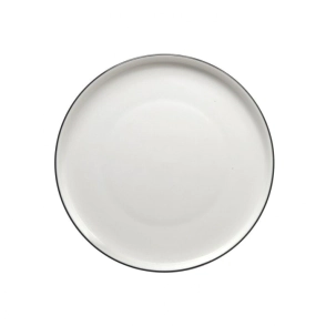 PLATO POSTRE 20 CM BLANCO CON BORDE NEGRO PORCELANA SAKURA