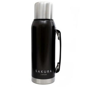 TERMO CLASICO DE ACERO INOXIDABLE NEGRO SAKURA