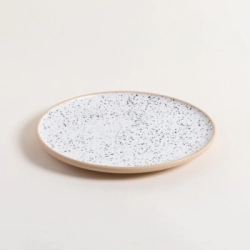 PLATO PLAYO 27 CM KORBA BLANCO GRANITO CON BASE NATURAL