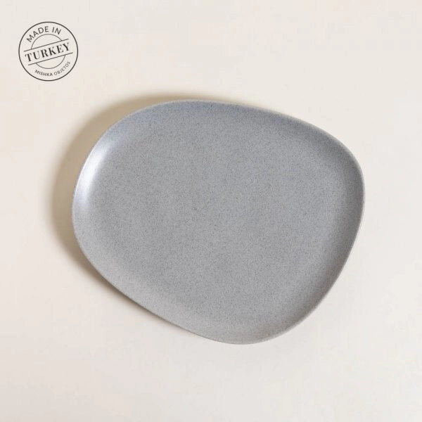 PLATO PLAYO 28 X 24 CM IRREGULAR ISPARTA GRIS GRANITE