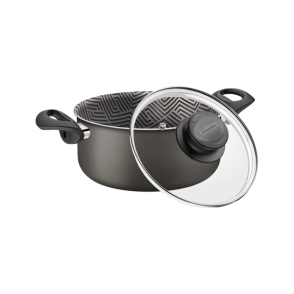 CACEROLA N&ordm; 28 CON TAPA DE VIDRIO Y ASAS PARIS TEXTURE TRAMONTINA