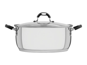 CACEROLA N&ordm; 30 SOLAR GOURMET CON ASAS DE SILICONA ACERO TRIPLE FONDO TRAMONTINA