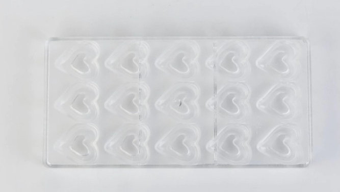 MOLDE RIGIDO BOMBONES DOBLE CORAZON