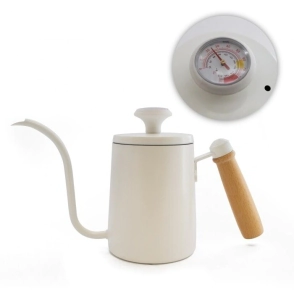 PAVA BARISTA ACERO CON TERMOMETRO BLANCA