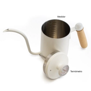 PAVA BARISTA ACERO CON TERMOMETRO BLANCA