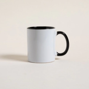 JARRO MUG 550 ML BLANCO CON INTERIOR NEGRO CERAMICA