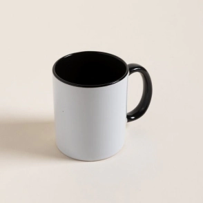 JARRO MUG 550 ML BLANCO CON INTERIOR NEGRO CERAMICA