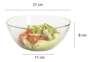 ENSALADERA 21 CM ROMA REDONDA VIDRIO DURAX