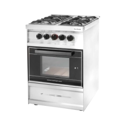 COCINA 4 HORNALLAS MINI PUERTA VIDRIO NEGRA REJAS FUNDICION GAS ENVASADO SOL REAL