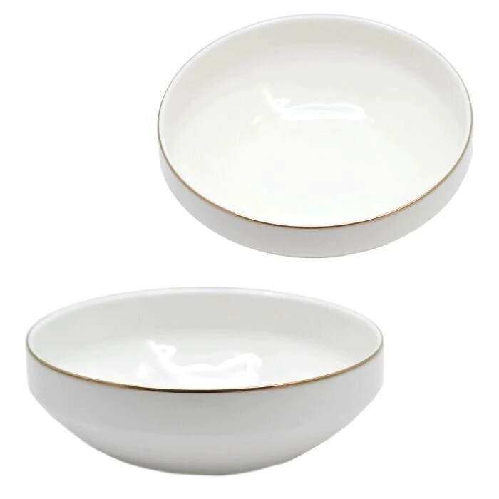 BOWL 13 CM BLANCO CON BORDE DORADO PORCELANA SAKURA