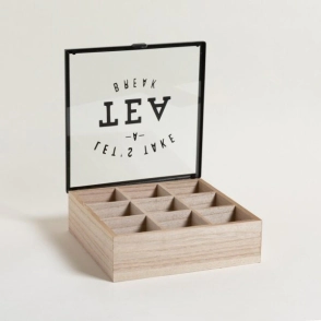 CAJA DE TE 9 DIVISIONES ANGELINA 24 X 24 CM