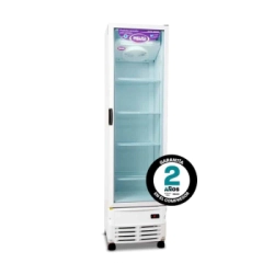 EXHIBIDORA VERTICAL CUATRO ESTANTES MOVILES 301 lts 2050 x 540 x 585 BLANCA INELRO