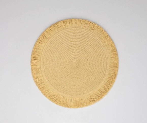 INDIVIDUAL REDONDO 38 CM TEJIDO CLARO