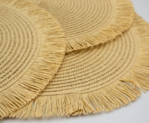 INDIVIDUAL REDONDO 38 CM TEJIDO CLARO