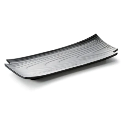 BANDEJA 27 X 10,5 CM RECTANGULAR NEGRA MELAMINA