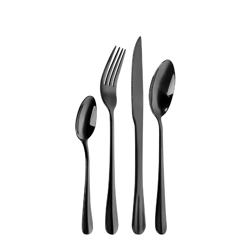 JUEGO DE CUBIERTOS 24 PIEZAS NEW YORK BLACK KREMER LARHAUS