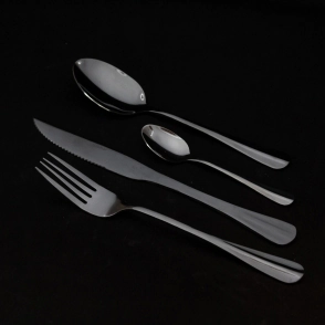 JUEGO DE CUBIERTOS 24 PIEZAS NEW YORK BLACK KREMER LARHAUS