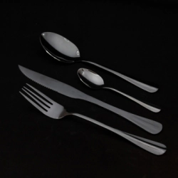 JUEGO DE CUBIERTOS 24 PIEZAS NEW YORK BLACK KREMER LARHAUS