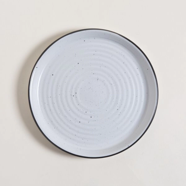 PLATO PLAYO 26 CM GRANITO CON BORDE GRIS