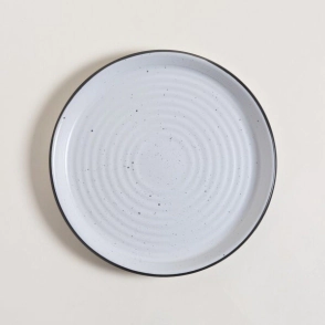 PLATO PLAYO 26 CM GRANITO CON BORDE GRIS