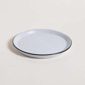 PLATO PLAYO 26 CM GRANITO CON BORDE GRIS