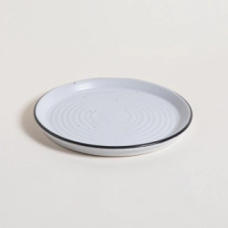 PLATO PLAYO 26 CM GRANITO CON BORDE GRIS