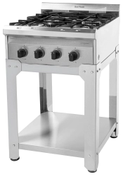 ANAFE 4 HORNALLAS 55 CM ACERO INOXIDABLE REJAS DE ALUMINIO MULTIGAS SOL REAL