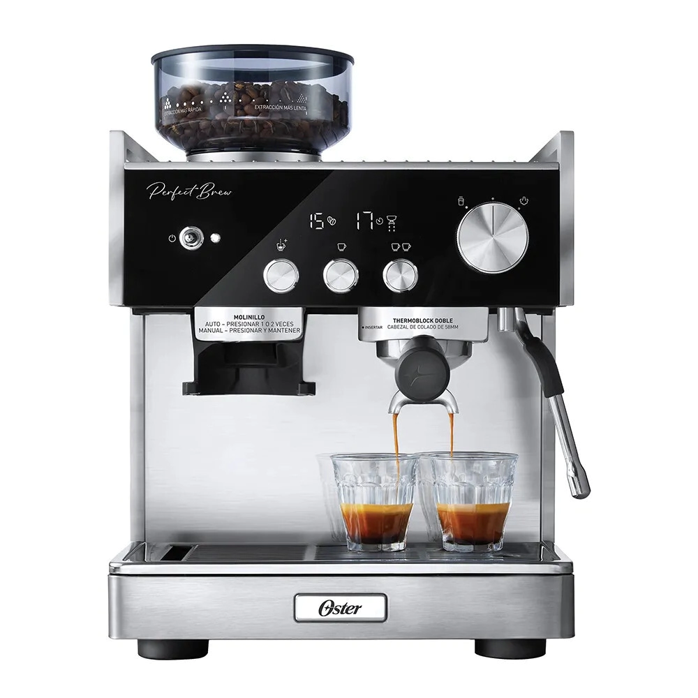 CAFETERA EXPRESSO PERFECT BREW MAXIMA CON MOLINILLO INTEGRADO OSTER